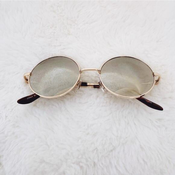 Henry Silver & Gold Rims Round Lens Sunglasses - Picture 1 of 8
